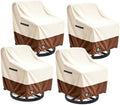 Patio Chair Covers 4 Pack,35Wx37Dx38H inches Outdoor Chair Covers,100% Waterproof Heavy Duty Outdoor Furniture Covers Waterproof,Beige&Brown Modern Style Patio Furniture Cover by FinibokoFurnitureCovers
