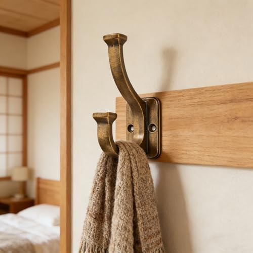 10 Pack 4-1/2inch Antique Brass Coat Hooks - Image 5