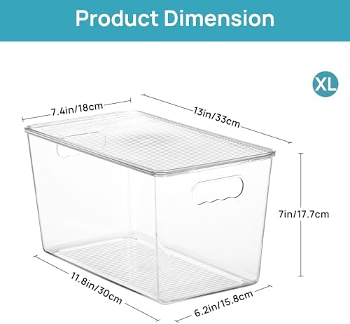 Vtopmart 16 Pack Clear Stackable Storage Bins with Lids, XLarge - Image 2
