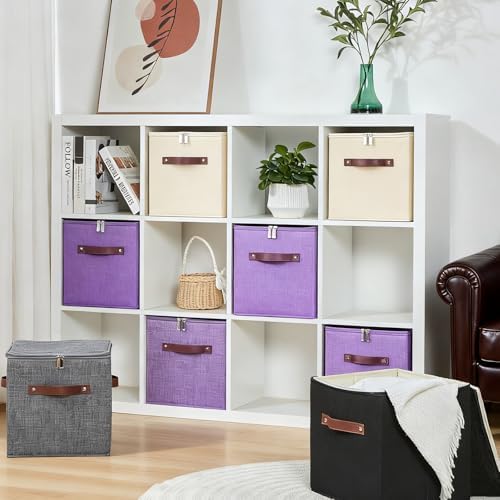 4PCS Storage Cubes with Lids Cotton Linen Fabric Bins Boxes - Image 7