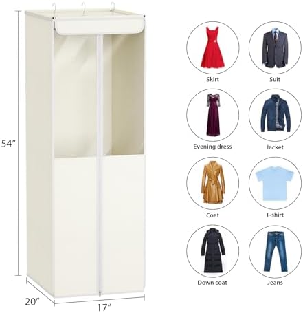 Univivi Garment Bags for Hanging Clothes, Cloth Bag 54 In, 2 PCS, Beige - Image 4