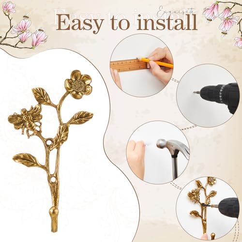 4 Pack Vintage Bird Hooks for Wall Decorative Hooks,5.5 to 6.1 in - Image 3