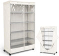 Formosa Covers Premium Clear Front Wire Shelf Steel Rack Cover Off White - Heavy-Duty Storage Solution for Wire Shelving Rack (48”Wx18”Dx72”H) - Waterproof PVC, Water/Dust Resistant Fabric, Zippers by FormosaCovers