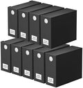 SpaceAid 9 Pack Bed Sheet Organizers and Storage, Foldable Sheet Organizer with Window for Linen Closet, Set Folder Keeper for Queen & King Size Bedding Storage (Black) by SpaceAid