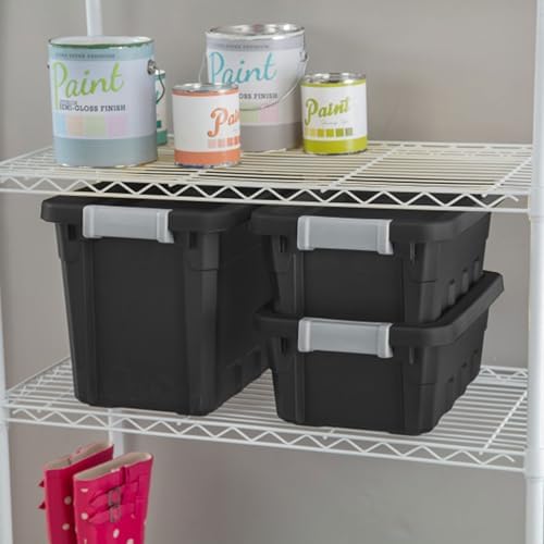 Sterilite Stacker Tote, Plastic Storage Bins with Lids, 4 Gallon, 6-Pack - Image 4