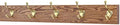 Solid Oak Coat Rack with Solid Brass Hat and Coat Style Hooks - Made in The USA (Chestnut, 25.5" x 3.5" with 5 Hooks) by PEG+AND+RAIL