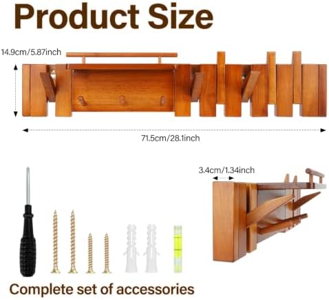 ARCWEISSO Coat Rack Wall Mount, Coat Rack Wall Hooks with Dividers for Home - Image 6