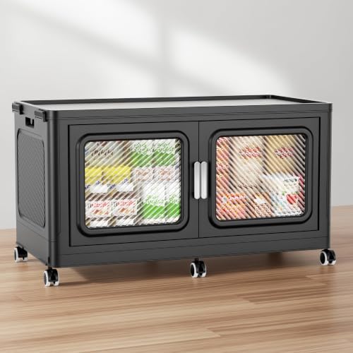BROVIEW 660 Qt/165 Gal Stackable Storage Bins with Lids, 3 Pack, Black - Image 5