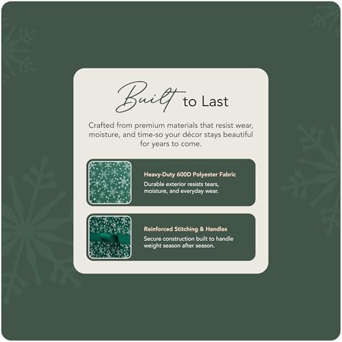 Covermates Christmas Tree Structured Rolling Storage Bag, Green Snowflake - Image 6