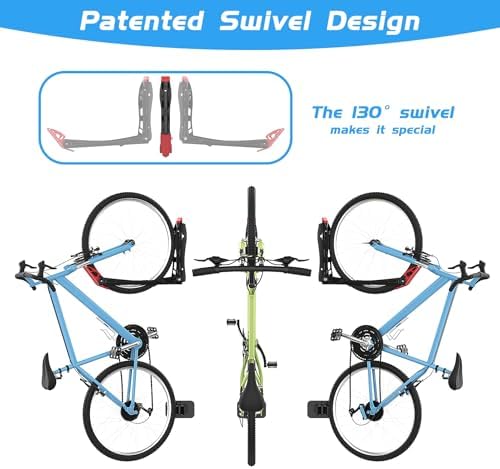 WALMANN BIKEPAL No Lifting Wall Mount Swivel Bike Rack, Bike Wall Hangers - Image 3
