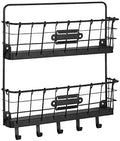 Spectrum Diversified Vintage Wall Mount Office or Entryway 2-Tier Letter Holder Organizer & Key Rack, One, Black (A14610) by Unknown