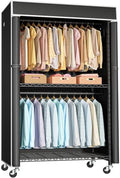 FUTASSI Clothing Rack with Cover, P1C Rolling Closets with Wheels by FUTASSI