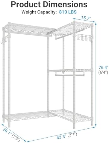VIPEK L4 Corner Clothes Rack Heavy Duty Closet for Hanging Clothes - Image 5