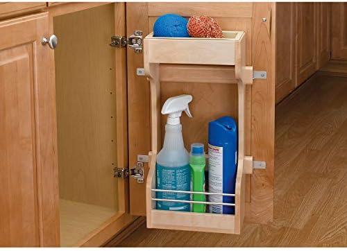Rev-A-Shelf Dual Shelf Under Sink Organizer for Kitchen and Bathroom Cabinets, 30" Sink Base Vanity Storage, Inside Door Mount, Maple Wood, 4SBSU-15 - Image 2