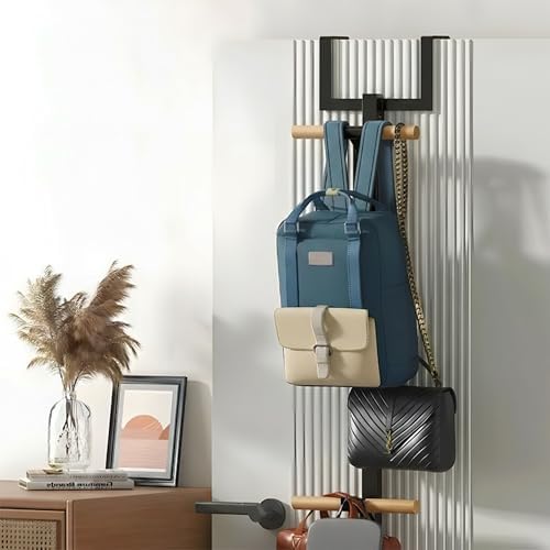 RFOUO Over The Door Hanger,Backpack Hanger for Closet, Black - Image 2