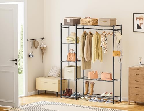 HOMIDEC Wardrobe Closet,Portable Clothes Rack with 4 Tiers Shelves - Image 7