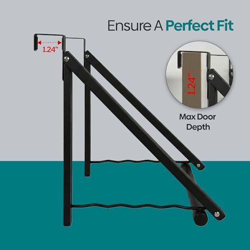 HOLDN’ STORAGE Over The Door Hanger Rack Foldable, Black - Image 5