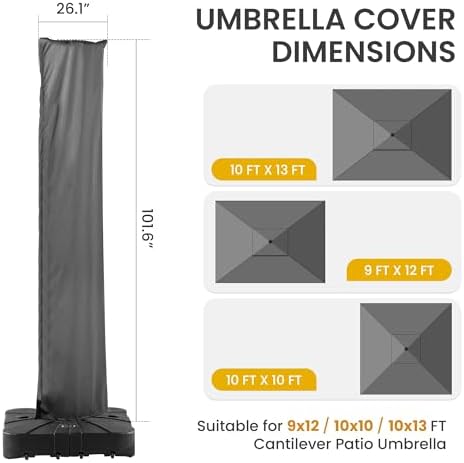 Cantilever Patio Umbrella Cover Outdoor Offset Umbrellas Cover - Image 3
