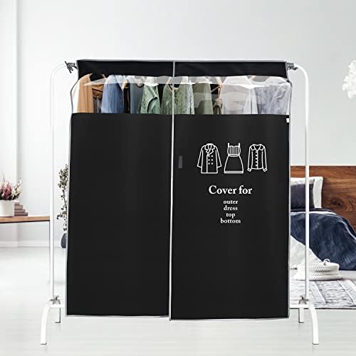 OTraki Clothes Rail with Cover, 120 x 150 cm, Long Dustproof Garment Bags, Business Garment Bag, Clothes Rails Cover, Dustproof for Suit, Coat, Dress, Jacket and Down Jacket - Image 7