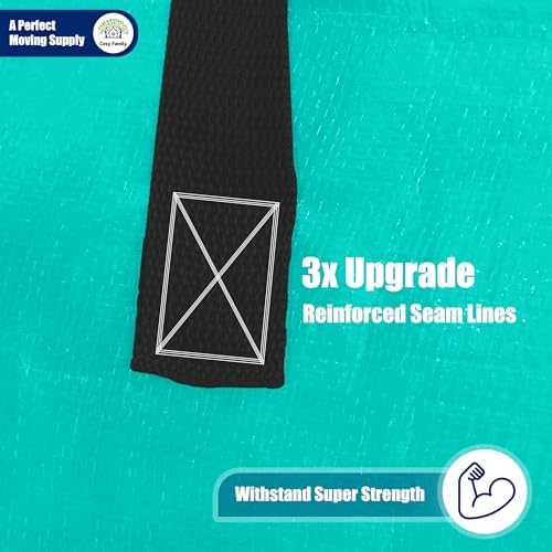 Cosy Family 8 Pack Heavy Duty Extra Large Moving Bags with Backpack Straps - Strong Handles & Zippers, Storage Totes For Space Saving, Fold Flat, Alternative to Moving Box, Aquamarine - Image 5