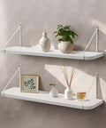 Afuly White Floating Shelves for Wall, 24in Shelf with Brackets, Set of 2 by Afuly