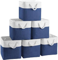 FinishingBo 11 inch Cube Storage Bin with Handles 6 Pack by SimplifySpaceSimplifyLife