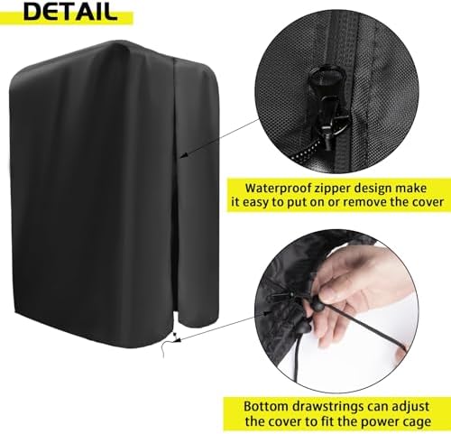 47"-110"W Squat Rack Cover with Waterproof Zipper for Gym Equipment - Image 5