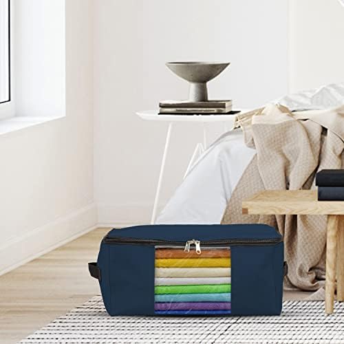 Covers & All Storage Bags, 90 litres Large size Space Saver bags Heavy Duty Storage Organizer Multipurpose, 12 Oz Waterproof UV-Resistant & Tear-Proof (23"L x 17"W x 14"H Inches, Blue, Pack of 3) - Image 7