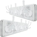 WEBI Coat Rack Wall Mount,Coat Hooks Wall Mounted,16" Hole to Hole,Large Coat Hanger Wall Hook Rack,5 Hooks for Hanging Coats,Hats,Jacket,Clothes,White,2 Packs by WEBI