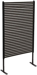 Outdoor Privacy Fence Screens Freestanding, 36" W x 60" H Privacy Screen Adjustable Height w/PE-Coating Steel Pipes & Slats Panels, Brown Metal Decorative Fence Panels for Outside Patio Garden by Unknown