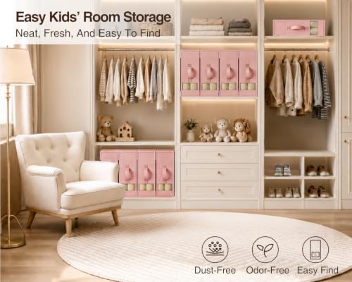 DIMJ Bed Sheet Organizers and Storage 8 Pack - Foldable Sheet Holder, Linen Closet Organizer Box for Sheets Set, Bedding, Blankets, Towel (King & Queen Size) - Image 6