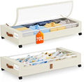 Yecaye Under Bed Storage with Wheels 2 Pack, 70L Larger Capacity Under Bed Storage Containers, Underbed Shoe Storage Organizer, Rolling Under Bed Metal Drawers for Clothes, Blankets(35.5 x 17 x 6.7in) by Yecaye