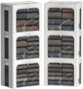 FHSQX 6 Pack Clothes Storage Bins,Lvory White, 15.7x11.8x11.8inch(36L) by FHSQX