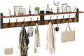 47.2" Coat Rack Wall Mount with Shelf and 10 Hooks, Rustic Brown UHWS004H-2 by High-qualityhomefurnishing