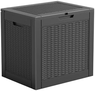 Vixzen 31 Gallon Outdoor Storage Box Waterproof, Lockable Outdoor Deck Box for Patio Cushions, Garden Tools, Pool Supplies (Black, 31 Gallon) by Vixzen