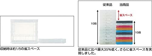 Trusco TSK-O50B-B Thin Folding Container Scale, 16.9 gal (50 L), Blue, Transparent Blue, Storage Case, Storage Box - Image 2