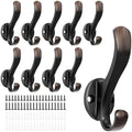 Coat Hooks Heavy Duty - Easy to Install Metal Towel Hooks Screw-in Wall Hooks for Hanging Towel, Key, Robe, Scarf, Entryway Cubicle Closet Mudroom Bathroom Garage (10 Pack-Vintage) by Unknown