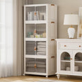 SAILUN Stackable Storage Bins with Lid, 420QT 4 Pack Beige by SAILUN