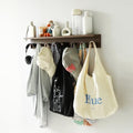 Entryway Coat Rack Hooks with Shelf, Sturdy Wooden Floating WallOrganizer Shelf with 4 Hooks siutable for Entrance, Mudroom, Kitchen, Bathroom,.etc(2pc-Walnut Finish) by XAOHOME