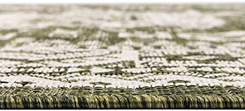 Rugs.com Outdoor Aztec Collection Rug – 8' x 11' Green Flatweave Rug Perfect for Living Rooms, Large Dining Rooms, Open Floorplans - Image 3