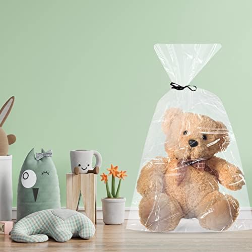 50 Pcs Large Clear Plastic Storage Bags 40 x 60 In Jumbo Plastic Furniture Cover Dustproof Moving Bags Moistureproof Suitcase Storage Bags for Luggage Comforter Chair Bike, 2 Mil, Ribbon Included - Image 4