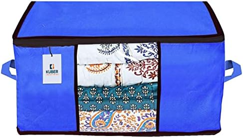 Kuber Industries 9 Pack Under Bed Storage Bags | Clothes Organizer | Non Woven Duvet, Blanket Cover | Clear Window & Premium Zipper | - Image 3