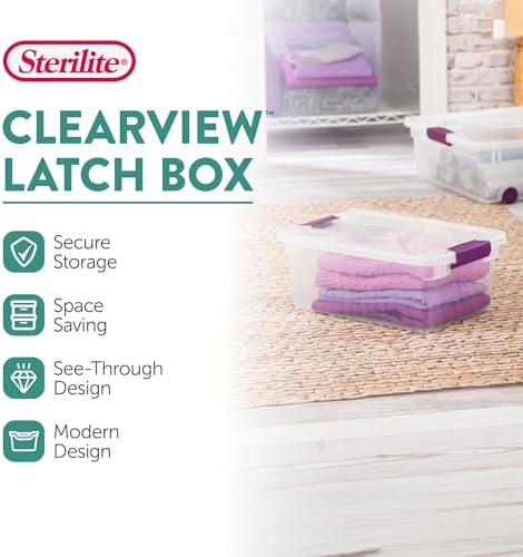 Sterilite ClearView Latch Boxes, Storage Bins with Lids, 15 Quart, 36-Pack - Image 2