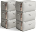 6 Pack Canvas Comforter Storage Bags for Clothes & King Comforters, Grey by Vailando