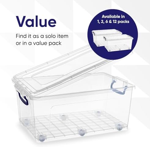Superio Storage Containers With Wheels (3 Pack), Stackable Large Storage Containers With Lids, Durable Latches (32 Qt) - Image 4