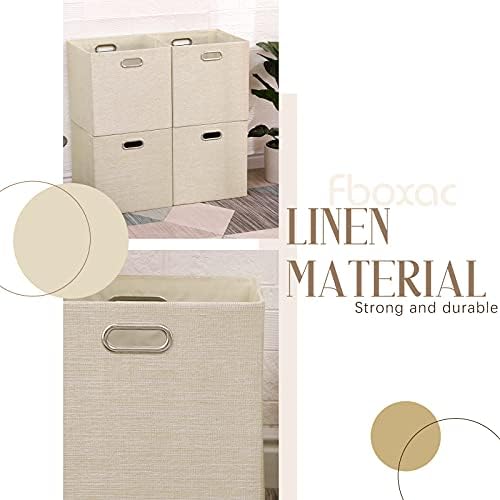13x13x13 Inch Foldable Cube Storage Bins with Metal Handles, 4 Pack - Image 4