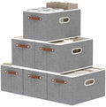 Yawinhe Fabric Storage Baskets,13.0x9.1x7.9in,Grey,6-Pack by Yawinhe