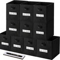 Storage Bins,11" Cube Storage Bin with Labels,10pcs,Black by Anyoneer