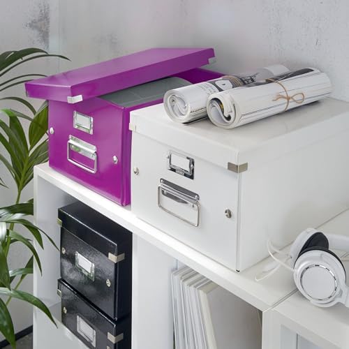 Leitz A5 Storage Box, Click and Store Range 60430001 - Small, Purple Storage Box A4 - Image 6