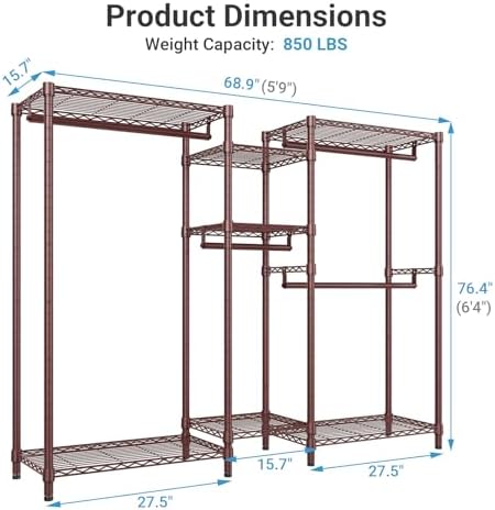 VIPEK Classic V6 Wire Garment Rack, Dynamic Closet System Adjustable - Image 4